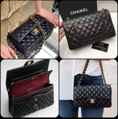 حقيبة أيقونية من Chanel بتصميم الجلد المبطن الكلاسيكي وسلسلة ذهبية أنيقة مع شعار CC المميز. تجمع بين الفخامة الخالدة والعملية، قطعة راقية تكمّل إطلالتك اليومية والمناسبات الخاصة بذوق لا يُخطئ.