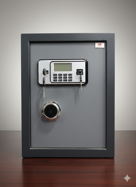 صُممت خزنة الـ 50 إنش لتكون الحارس الشخصي لممتلكاتك الأكثر قيمة. بفضل ارتفاعها الشاهق وبنائها الفولاذي المقاوم للظروف القاسية، تمنحك هذه الخزنة الثقة الكاملة لحماية كل ما يهمك، من السبائك الذهبية والمجوهرات إلى العقود الورقية والأجهزة الإلكترونية الحساسة.