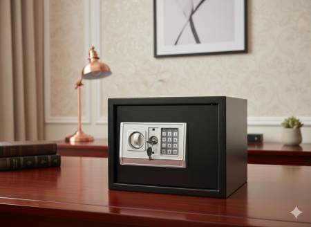 الخزنة الفولاذية الذكية (إصدار 20 إنش) - الأمان في أبهى صوره ​تُعد هذه الخزنة الخيار المثالي لمن يبحث عن توازن دقيق بين الحجم العملي والحماية القصوى. صُممت لتناسب المكاتب المنزلية والشركات، حيث توفر مساحة كافية لتأمين مقتنياتك الثمينة دون أن تشغل حيزاً كبيراً من المكان.