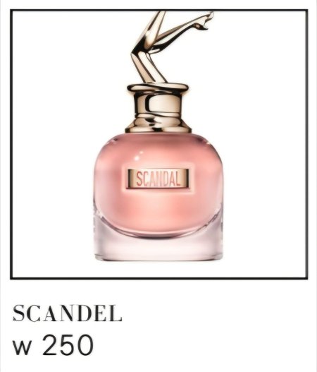 اجذبي الأنظار وأحدثي "سكاندال" أينما حللتِ! ✨💖 سحر الأنوثة اكتشفي العطر الذي يجمع بين الأناقة الباريسية والجرأة المثيرة، بمزيج ساحر يفتتح بنضارة برتقال الدم والغلاديوس، مع قلب ينبض بحلاوة العسل والياسمين، وقاعدة دافئة من الباتشولي وشمع النحل. حضور مغناطيسي يمنحك هالة من الثقة والجمال التي تأسر الحواس في كل لحظة.