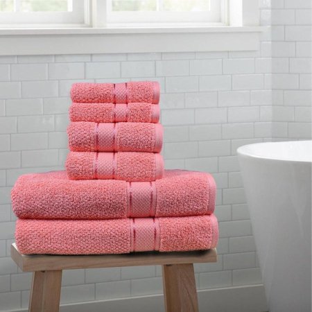 مناشف قطن ناعم، امتصاص ممتاز ولمسة أنيقة للحمام 6 قطع بـ 100 شيكل