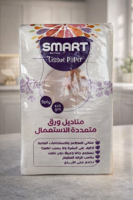 مناديل ورق SMART متعددة الاستعمال 5 طبقات (5 Ply) وزن 625 غرام – مناسبة للمطابخ والاستخدام اليومي