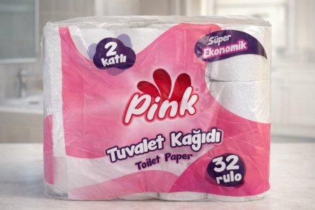 ورق تواليت بينك (Pink Toilet Paper) ثنائي الطبقات (2 طبقات) عبوة 32 رول – اقتصادي