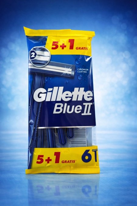 شفرات حلاقة جيليت بلو 2 (Gillette Blue II) عبوة 6 شفرات (عرض 5 + 1 مجانًا).