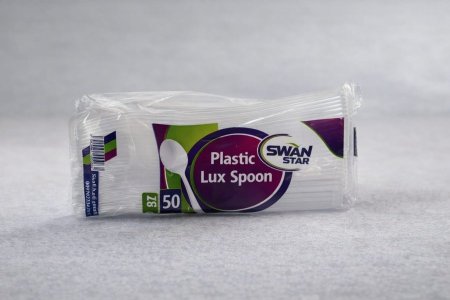 ملاعق بلاستيك فاخرة (Plastic Lux Spoon) ماركة SWAN STAR عبوة 50 ملعقة