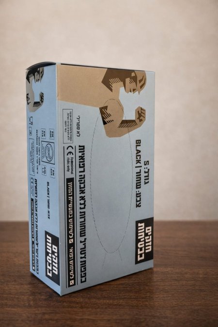 قفازات نايلتريل سوداء للاستعمال مرة واحدة (Black Nitrile Gloves) قفازات فحص/تنظيف – بدون بودرة.