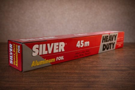 SILVER Aluminum Foil – Heavy Duty (45 متر) ورق ألمنيوم ثقيل الاستخدام