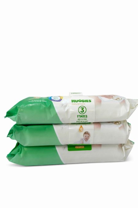مناديل مبللة هاجيز ناتشورال كير (Huggies Natural Care) – مقاس 3