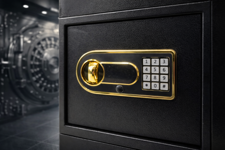 خزنة حديد 30 إنش – أمان عالي وتصميم أنيق خزنة قوية مصنوعة من الحديد السميك، مزودة بقفل إلكتروني رقمي مع إمكانية فتح يدوي، لتوفير أعلى درجات الأمان للمقتنيات الثمينة
