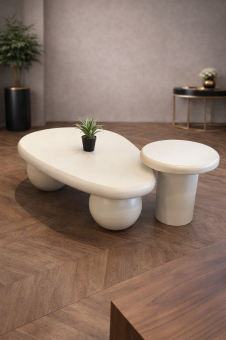 طاولة وسط بتصميم عصري ناعم يلفت الأنظار، تجمع بين الأناقة والبساطة لتكمل ديكور الصالون بذوق راقٍ. خامة متينة ولمسة نهائية فخمة تجعلها قطعة عملية وجمالية في آنٍ واحد، مثالية للجلسات اليومية وتنسيق الإكسسوارات ✨