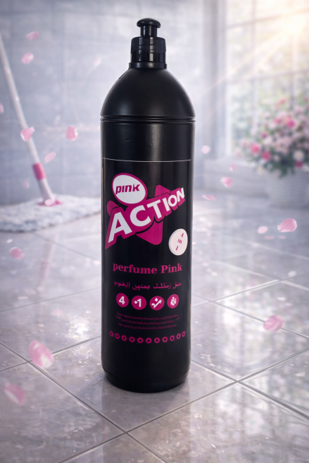 منظف ومعطّر أرضيات Action Pink بتركيبة 4-في-1 فعّالة، ينظف بعمق ويعطّر المكان برائحة وردية فاخرة تدوم طويلًا، يمنح الأرضيات لمعانًا وانتعاشًا واضحًا مع استخدام سهل ونتيجة نظافة مميزة لكل يوم