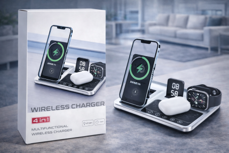 شاحن لاسلكي ذكي 4×1 – Wireless Charger Multifunctional