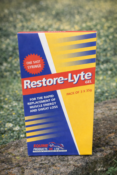 Restore-Lyte Gel – استعادة سريعة للطاقة والأملاح 🐎⚡ جل إلكترولايت سريع الامتصاص لتعويض فقدان العرق والأملاح، يساعد على استرجاع طاقة العضلات ودعم الخيل بعد التمارين الشاقة والسباقات، مثالي في الأجواء الحارة والمجهود العالي.
