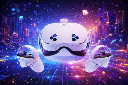 نظارة الواقع الافتراضي مع يد عدد 2 Meta Quest 3S / 128GB