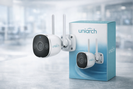 كاميرا Wifi Bullet \ Uho-B2D-M5F3D.   كاميرا مراقبة ذكية بتصميم عصري وأداء عالي 🔒 تمنحك صورة واضحة ومراقبة موثوقة على مدار الساعة، مع اتصال لاسلكي سهل وتركيب عملي. مثالية للمنزل أو المحل، لتشعر بالأمان والتحكم أينما كنت.