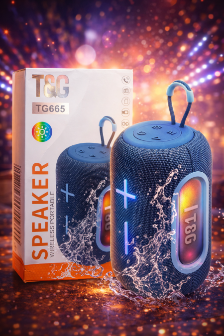سماعة T&G TG665 اللاسلكية تجمع بين الحجم الصغير والأداء القوي، بصوت واضح وباس ممتاز. مقاومة لرذاذ الماء، مع إضاءة LED عصرية وحلقة تعليق للحمل بكل سهولة. مثالية للرحلات، الشاطئ، والاستخدام اليومي، وبطارية تدوم لساعات لتخليك تستمتع بالموسيقى بدون توقف