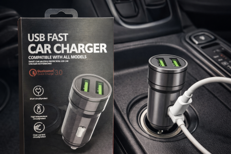 شاحن سيارة USB سريع مزدوج