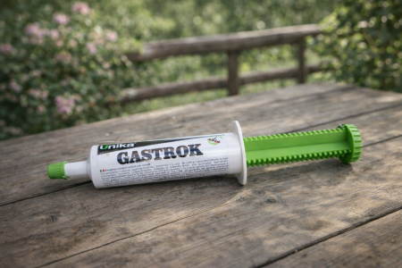 Unika GASTROK Paste مكمّل مخصص لدعم صحة الجهاز الهضمي للخيول، يساعد على تهدئة المعدة وتقليل اضطرابات الهضم، مثالي للخيول الحساسة أو أثناء التوتر والسفر والتدريب، سهل الاستخدام وفعّال بنتائج سريعة 🐎💚