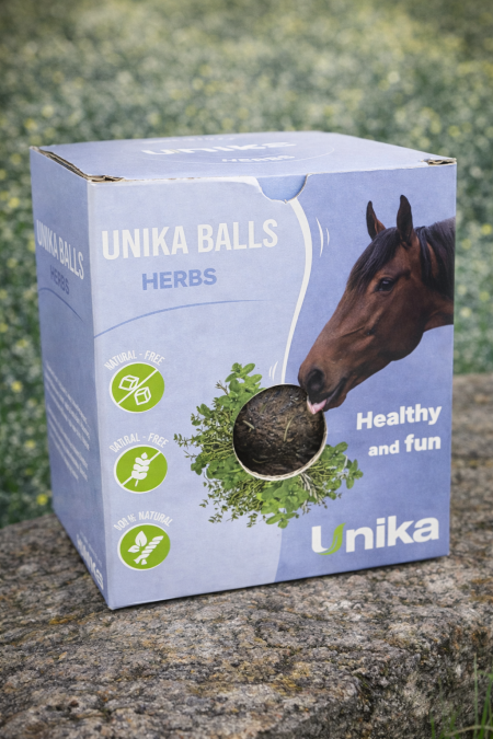 Unika Balls Herbs 🌿 كرات أعشاب طبيعية 100%، صحية وممتعة للخيول 🐴 تساعد على دعم الهضم، تحفيز الشهية، وتخفيف التوتر بطريقة طبيعية ولذيذة يحبها الحصان.