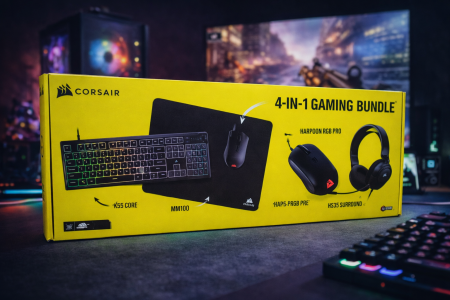 gaming ماوس + كيبورد + سماعة + ماوس باد CORSAIR
