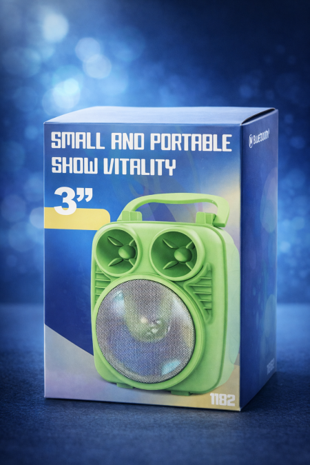 سماعة محمولة صغيرة – 3 إنش سماعة عملية بتصميم عصري وحجم صغير، سهلة الحمل والتنقل في أي مكان. رغم حجمها الصغير، بتقدّم صوت واضح وقوي يضيف أجواء حيوية للمكان. مناسبة للاستخدام اليومي، الرحلات، أو داخل المنزل.