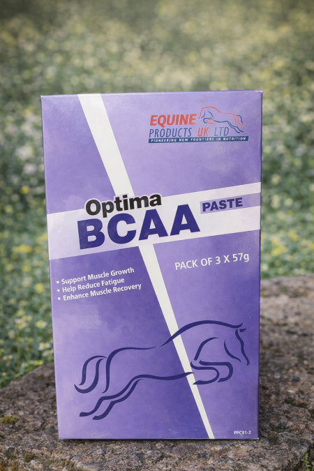 Optima BCAA Paste – دعم عضلات وأداء أعلى للخيول 🐎💪 مكمّل غني بالأحماض الأمينية المتفرعة (BCAA) يساعد على دعم نمو العضلات، تقليل التعب، وتسريع الاستشفاء بعد التمارين والسباقات، مثالي للخيول الرياضية وخيول الأداء العالي.