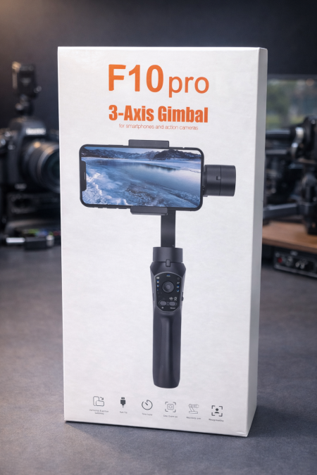 جيمبال F10 Pro ثلاثي المحاور (3-Axis Gimbal) مخصص لتثبيت الهواتف الذكية وكاميرات الأكشن.