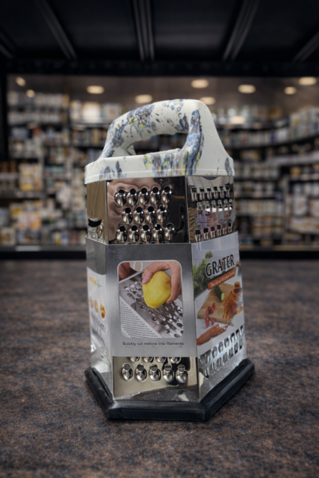 مِبشرة مطبخ متعددة الاستخدامات ⭐  أوجه مختلفة لتقطيع وبرش الخضار والجبنة بسهولة وسرعة 🧀🥕 مصنوعة من ستانلس ستيل متين مع يد مريحة – عملية لكل مطبخ