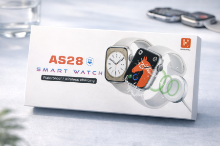 ساعة ذكية AS28 Smart Watch بتصميم عصري وفخم وتدعم الشحن اللاسلكي