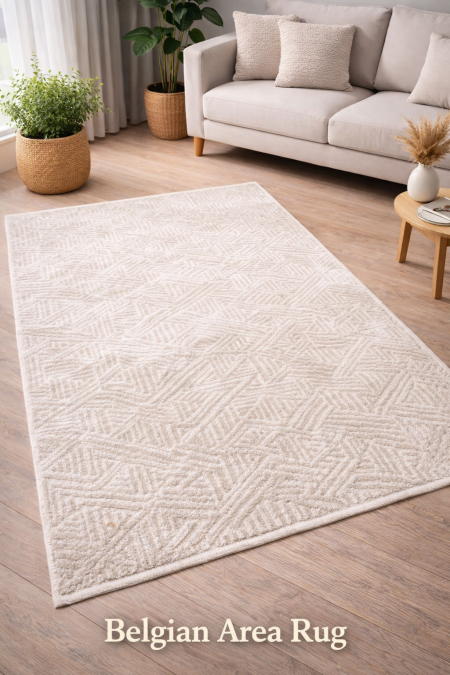 سجاد بلجيكي أنيق بنقشة عصرية وألوان هادئة، يضفي دفئًا وفخامة على المكان. جودة عالية وسهل العناية، خيار مثالي لكل ديكور. ✨