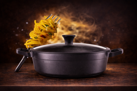 🍲 قدر PYREX Supreme سوتيه أداء احترافي مع متانة عالية، توزيع حرارة ممتاز، وتصميم أنيق بغطاء عملي. مثالي للطبخ اليومي والعزائم الكبيرة بكل ثقة 🔥 📏 المقاس: 32 سم | السعة: 5.9 لتر