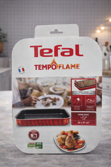 صينية فرن Tefal TempoFlame أصلية بتصميم عملي وجودة عالية 🔥 طلاء غير لاصق لفكّ الطعام بسهولة وتنظيف سريع، توزيع حرارة متساوٍ لنتائج مثالية، ومناسبة لجميع أنواع الأفران. خيار ممتاز للطبخ اليومي بأمان وجودة تيفال 🇫🇷