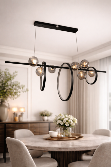 ثريا ليد 66723/BKC العرض 1.2 M / ثريا LED بعرض 1.2 متر، أنماط إضاءة حديثة