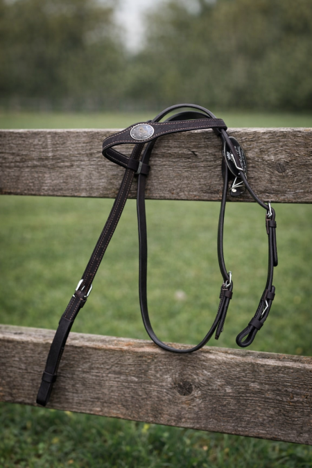 لجام خيول جلدي أنيق بجودة عالية 🤎 مصنوع من جلد متين ومريح، مع خياطة قوية ومشابك معدنية مقاومة للصدأ لضمان الثبات والأمان. يوفر تحكّم ممتاز وراحة للحصان أثناء التدريب أو الركوب اليومي.