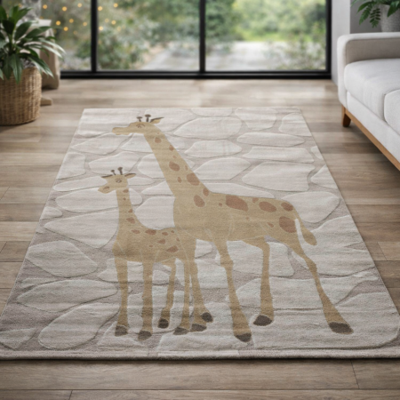 سجادة أطفال بتصميم زرافات أنيق وهادئ، تضيف لمسة دافئة ومرحة لغرفة طفلك. خامة ناعمة ومريحة، ألوان طبيعية تناسب الديكورات العصرية، سهلة التنظيف ومثالية للاستخدام اليومي. اختيار رائع يجمع بين الجمال والراحة. 🦒✨
