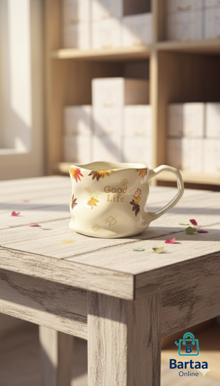 فنجان قهوة سيراميك بتصاميم لطيفة وعصرية ☕🍂 رسومات مبهجة وألوان ناعمة تضيف طاقة إيجابية لكل رشفة، مثالي للقهوة أو الشاي وللهدايا المميزة.