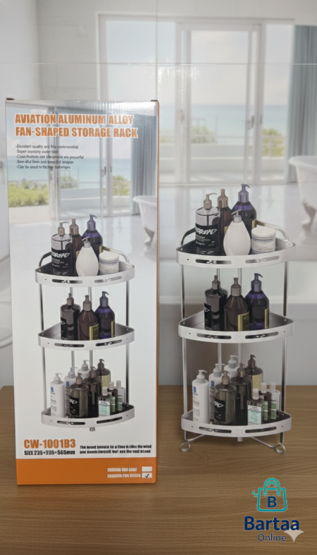 منظّم تخزين معدني بثلاث طبقات 🧴✨ متين ومقاوم للرطوبة، مثالي لترتيب مستلزمات الحمام أو المطبخ بطريقة أنيقة وموفّرة للمساحة. عملي وسهل التنظيف.