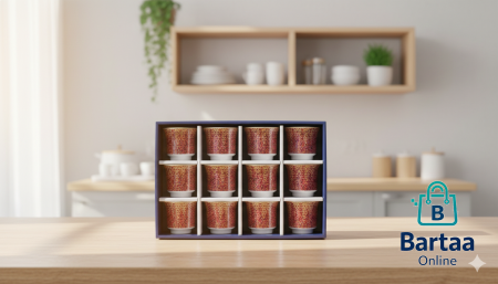 طقم فناجين قهوة عدد 12 بتصاميم فاخرة 🎨☕ نقشات أنيقة وألوان راقية داخل علبة مرتّبة، مثالي للضيافة والمناسبات ويضيف لمسة فخامة على طاولة القهوة.