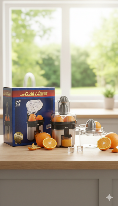عصّارة حمضيات Gold Line 🍊✨ تعصر بسرعة وبسهولة بدون مجهود، تصميم عملي، تنظيف سهل، وعصير طازج كل يوم. مثالية لبرتقال الصبح ولمسة صحية لبيتك 🧃👌