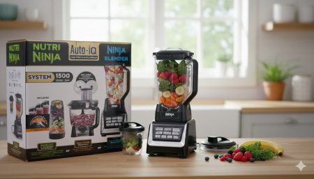 خلاط Ninja Nutri  💪🥤 قوة عالية وتقنية Auto-IQ لنتائج مثالية بضغطة زر، سموثي ناعم، سحق ثلج، وتحضير صحي بسرعة. اختيار المحترفين لكل مطبخ عصري 🍓🥬✨