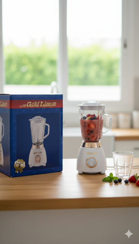 بلندر Gold Line ✨🥤 تحضير سريع للعصائر بكل سهولة، تصميم أنيق، قوة مناسبة، وتنظيف سهل. خيار عملي لكل مطبخ عصري 🍓👌