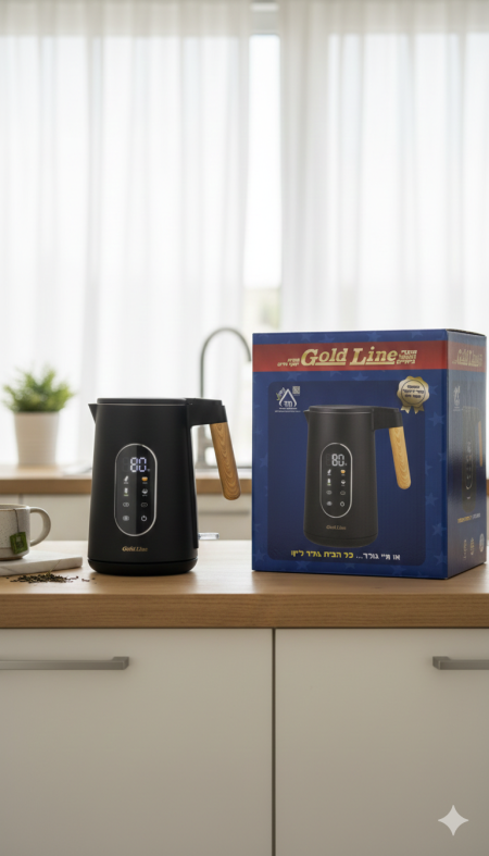 قمقم مع شاشة  Gold Line ☕✨ غلي سريع وتحكم رقمي بدرجة الحرارة، تصميم أنيق ومقبض مريح للاستخدام اليومي. 👌🔥
