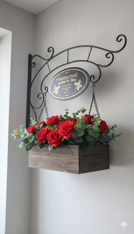 حامل زهور جداري بتصميم كلاسيكي 🌹 لمسة ديكور أنيقة تضيف دفء وجمال لأي زاوية في البيت ✨