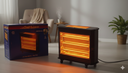 دفاية كهربائية Gold Line 🔥 تدفئة سريعة وآمنة بتصميم عملي وأداء قوي لشتاء دافئ ومريح ❄️✨