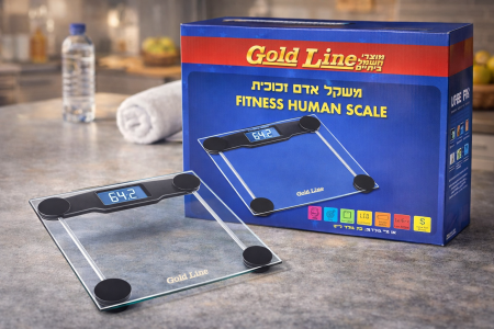 ميزان رقمي Gold Line ⚖️✨ دقة عالية مع شاشة رقمية واضحة، تصميم أنيق من الزجاج المقوّى وسهل الاستخدام. تابع وزنك بكل راحة وخلّي صحتك تحت السيطرة 💪👌