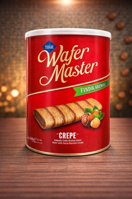 رولات الكريب المقرمشة بكريمة الكاكاو والبندق من Wafer Master (360 غرام)