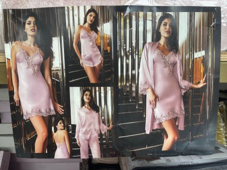 طقم نوم عرايسي 6 قطع علبة مخمل