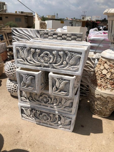 وعاء زراعة حجر متوسط الحجم، مثالي للنباتات الداخلية والخارجية