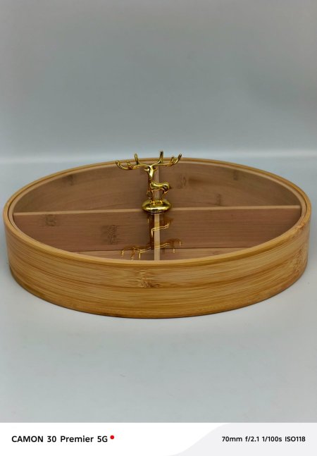 علبة ضيافة خشبية مقسمة