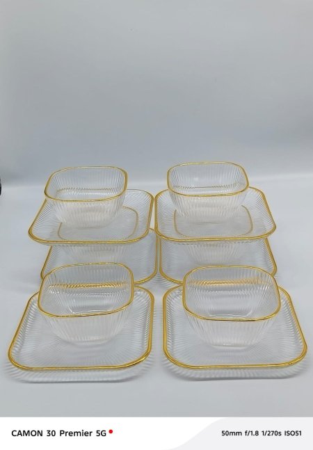 طقم صحون مكسرات + صحون كعك